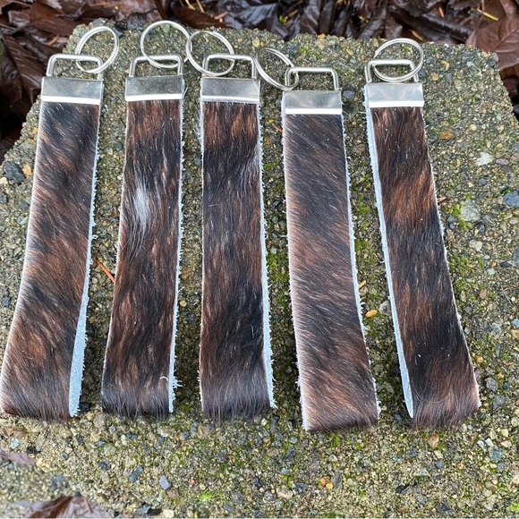 Brindle Cowhide Keychain - Picture 2 of 2